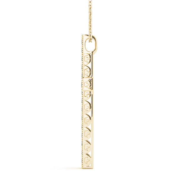 18K Yellow Gold Diamond Cross Pendant Jewelry
