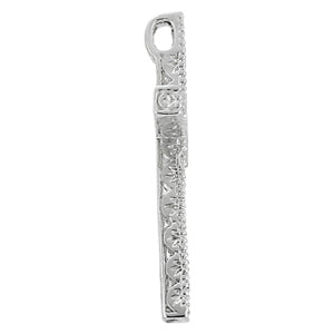 14K White Gold Diamond Cross Pendant Jewelry