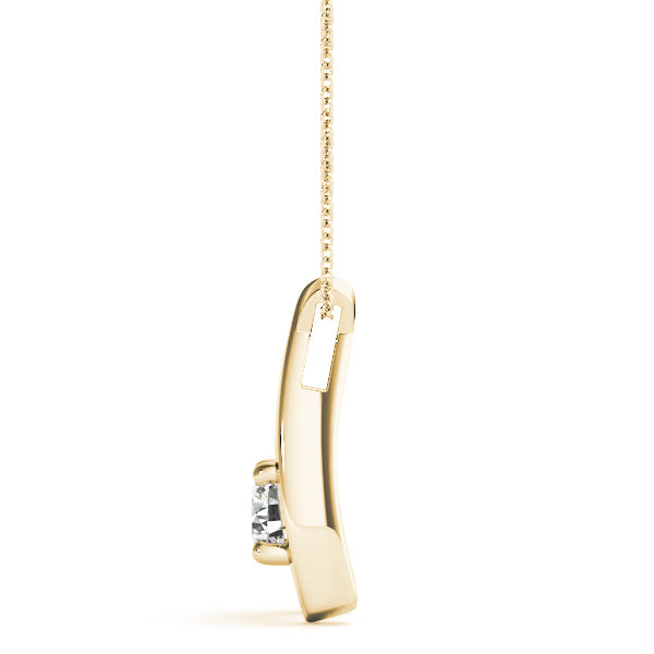 14K Yellow Gold Lab Diamond Solitaire Pendant