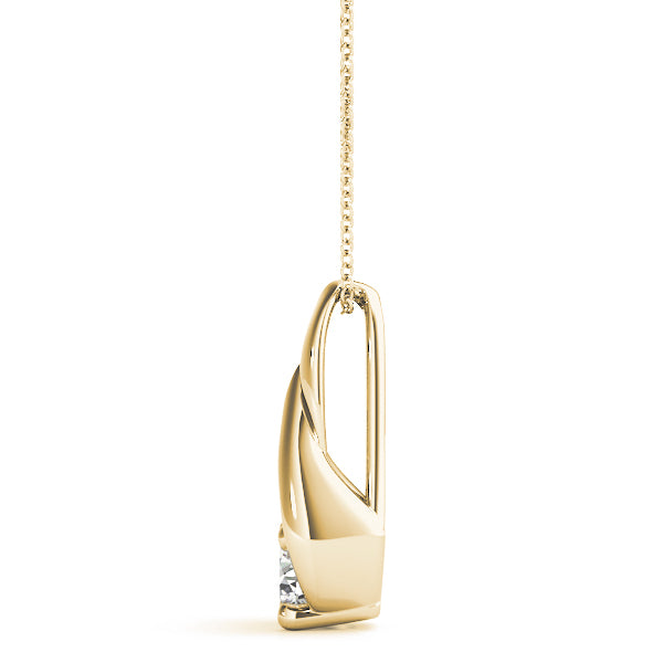 14K Yellow Gold Diamond Solitaire Pendant