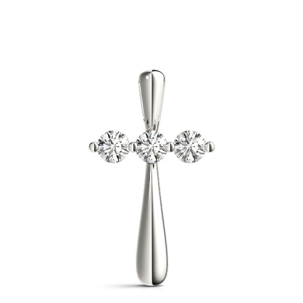 White Platinum Diamond Cross Pendant Jewelry