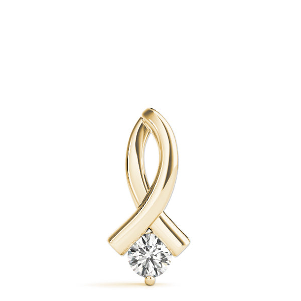 14K Yellow Gold 0.35ct Round Diamond Pendant