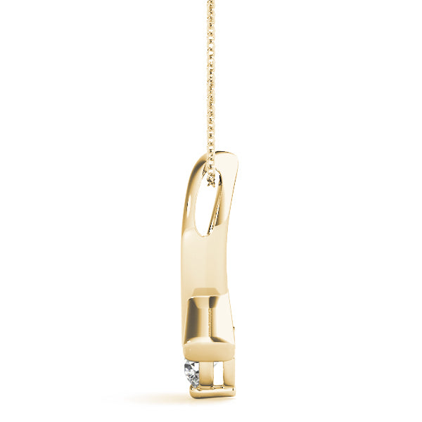 14K Yellow Gold 0.35ct Round Diamond Pendant