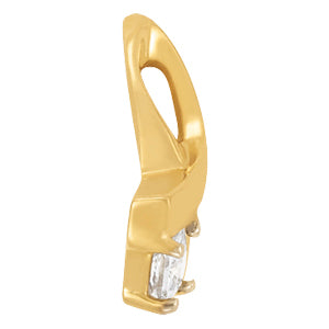 14K White Gold Square Diamond Pendant