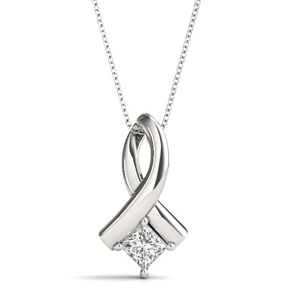 0.32ct Square Diamond Platinum Pendant