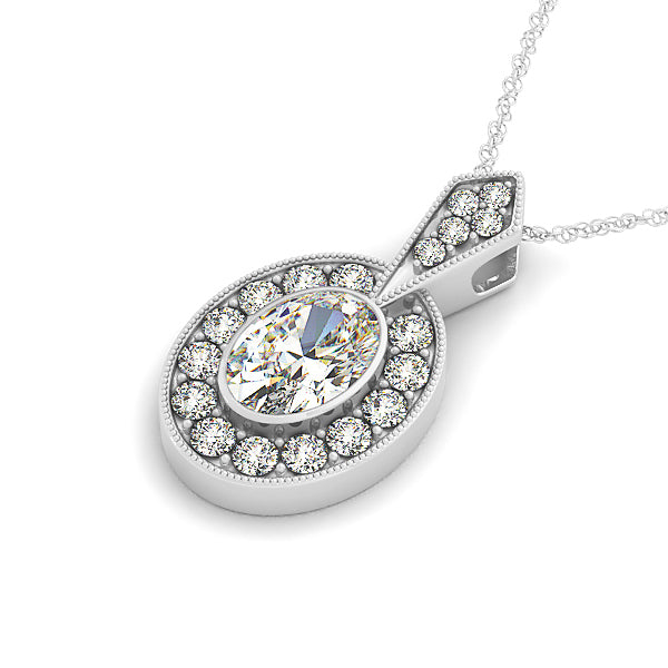 Multi-Diamond Round Halo Pendant