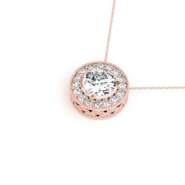 Rose Gold 18K Lab Diamond Halo Pendant