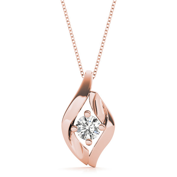 Rose Gold 0.33CT Lab Diamond Solitaire Pendant