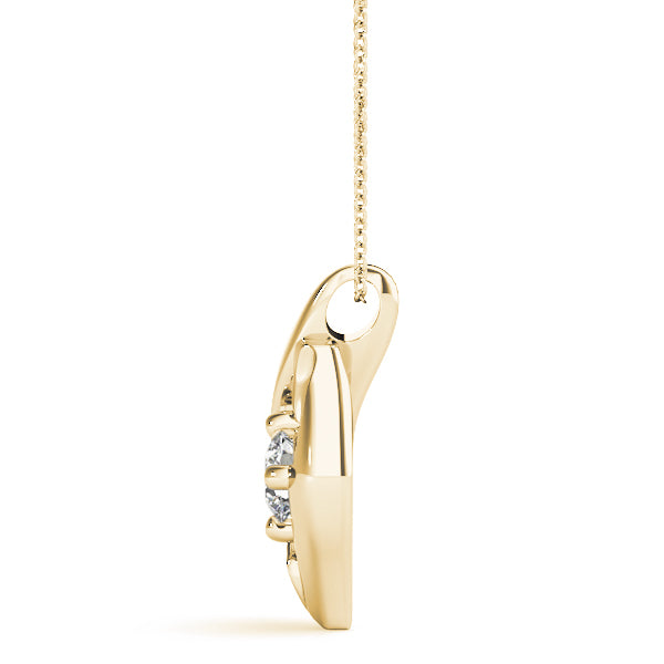 14K Yellow Gold Round Diamond Solitaire Pendant