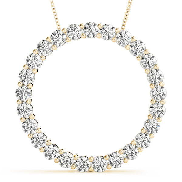 18K Yellow Gold Diamond Circle Pendant