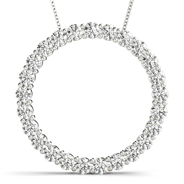 Lab Diamond Circle Pendant in Gold