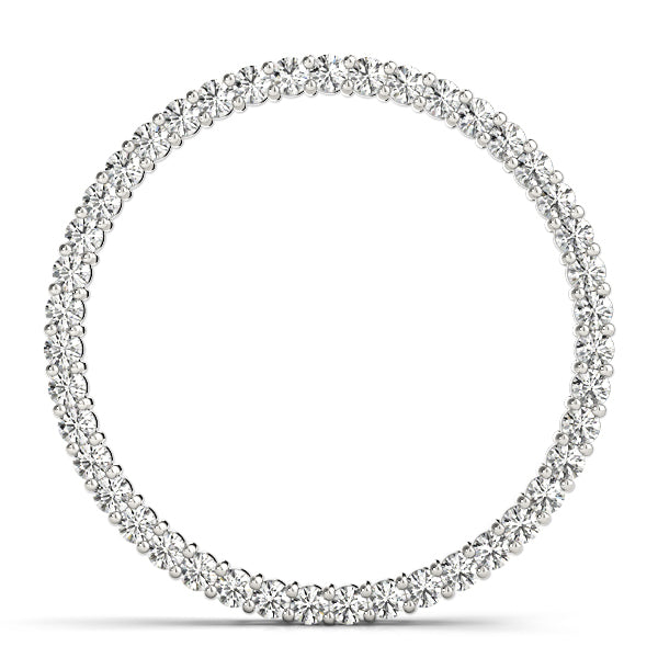 Platinum White Diamond Circle Pendant
