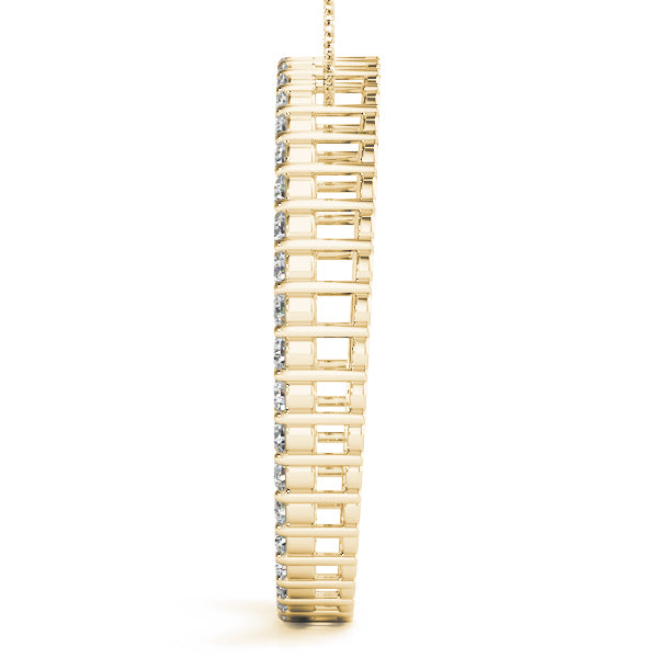 14K Yellow Gold Multi-Diamond Circle Pendant
