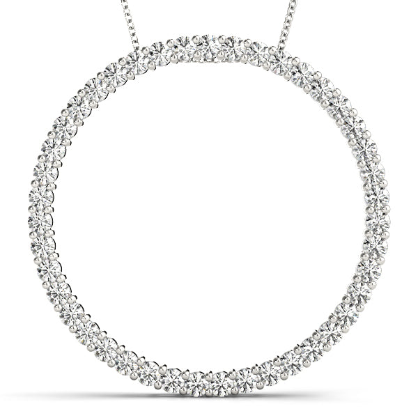 Platinum White Diamond Circle Pendant
