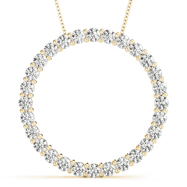14K Yellow Gold Lab Diamond Circle Pendant