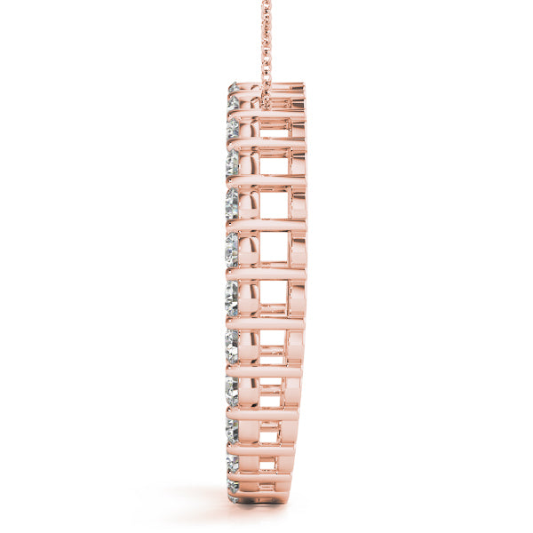 14K Rose Gold Lab Diamond Circle Pendant