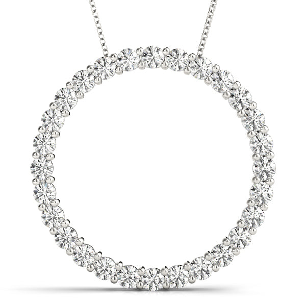 18K White Gold Lab Diamond Circle Pendant