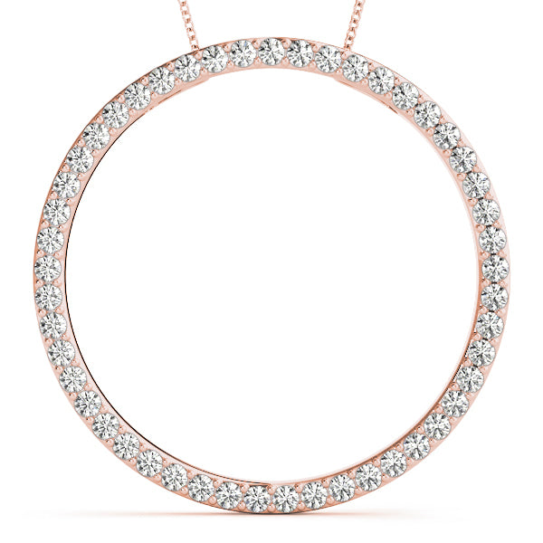18K Rose Gold Lab Diamond Circle Pendant