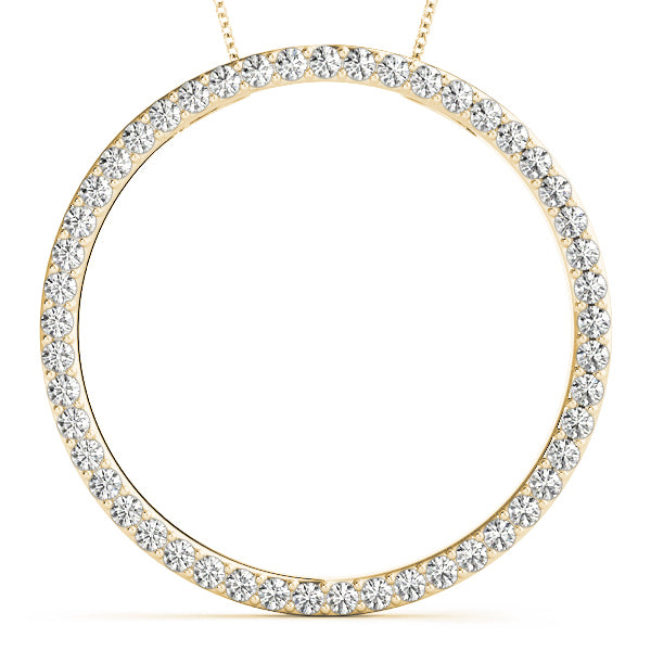 14K Yellow Gold Diamond Circle Pendant