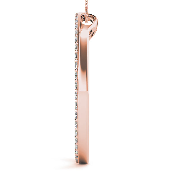 14K Rose Gold Multi-Diamond Circle Pendant