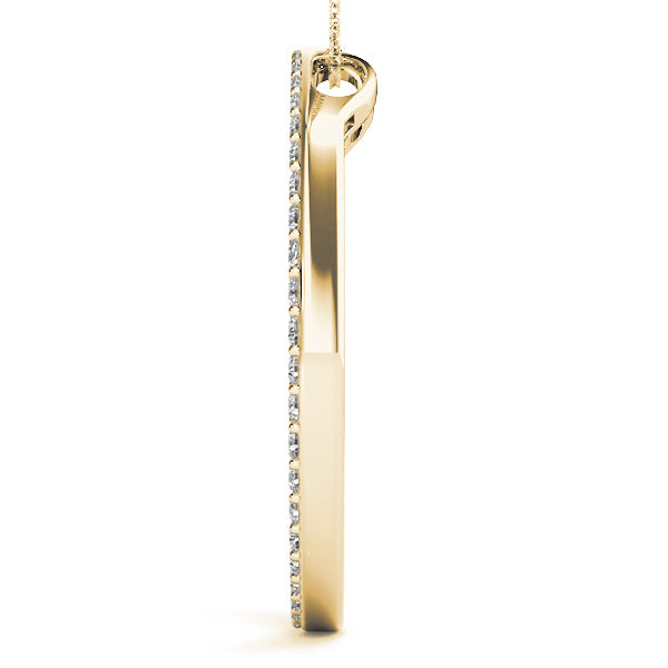 14K Yellow Gold Diamond Circle Pendant