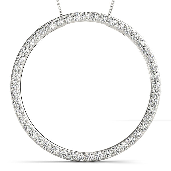 White Platinum 49-Diamond Circle Pendant