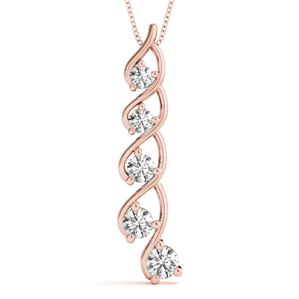 14K Rose Gold Diamond Journey Pendant