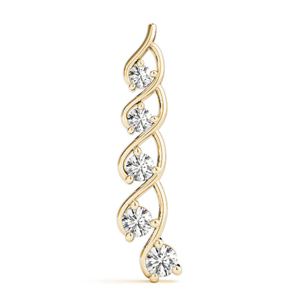 18K Yellow Gold Round Diamond Journey Pendant
