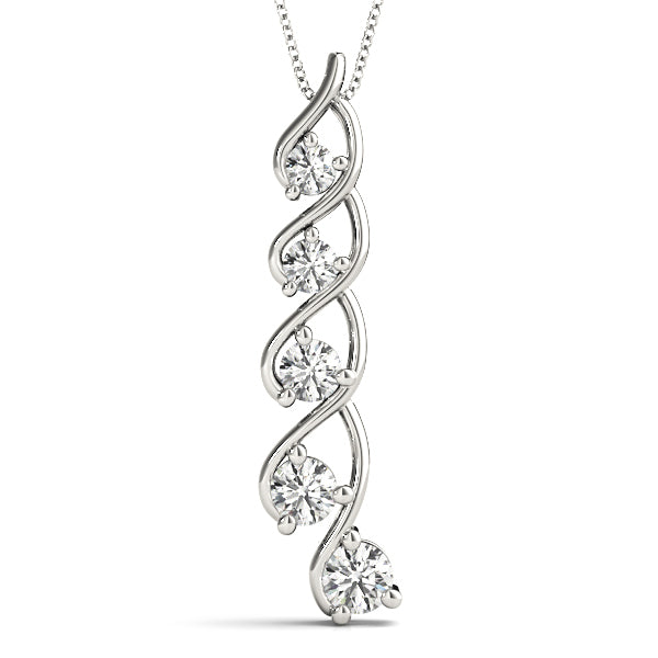 18K White Gold Diamond Journey Pendant