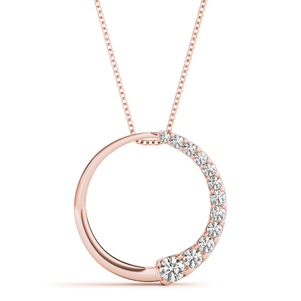 14K Rose Gold Lab Diamond Journey Pendant