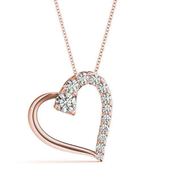 Rose Gold Lab Diamond Heart Pendant