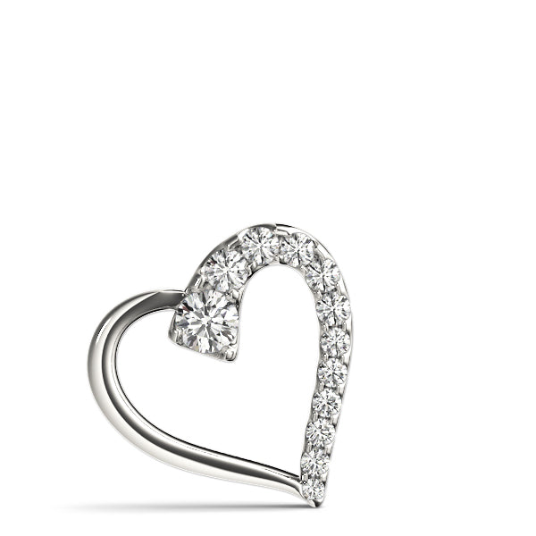 Platinum White Diamond Heart Pendant