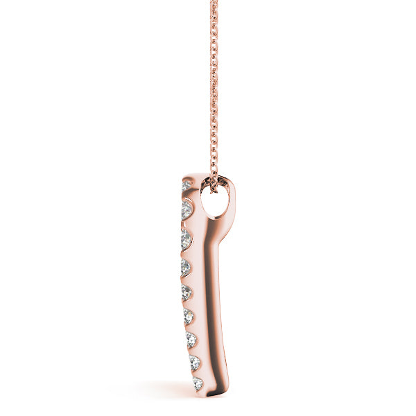 18K Rose Gold Lab Diamond Heart Pendant