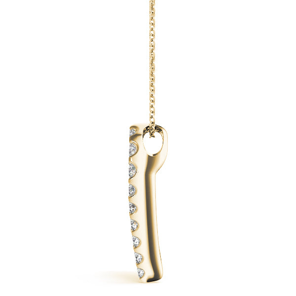 18K Yellow Gold Diamond Heart Pendant