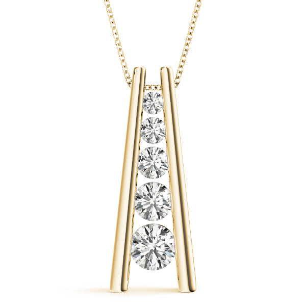 18K Yellow Gold Diamond Journey Pendant