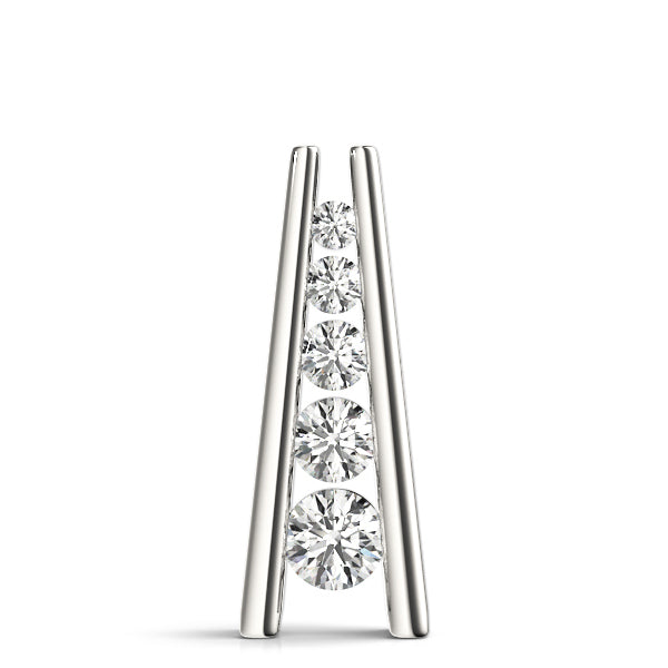 14K White Gold Diamond Journey Pendant