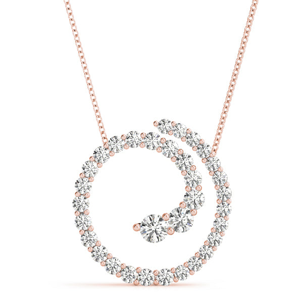 14K Rose Gold Diamond Journey Pendant