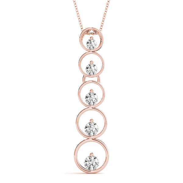 14K Rose Gold 1 CT Diamond Journey Pendant