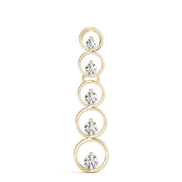 14K Yellow Gold Round Diamond Journey Pendant