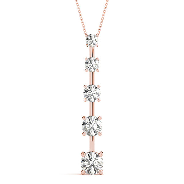 18K Rose Gold Lab Diamond Journey Pendant