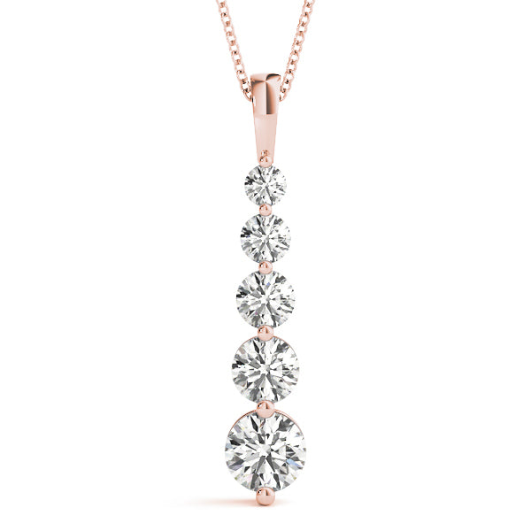14K Rose Gold Diamond Journey Pendant