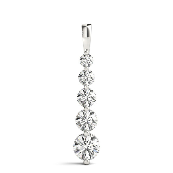 14K White Gold Lab Diamond Journey Pendant