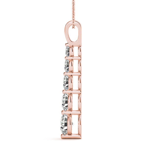 18K Rose Gold Lab Diamond Journey Pendant