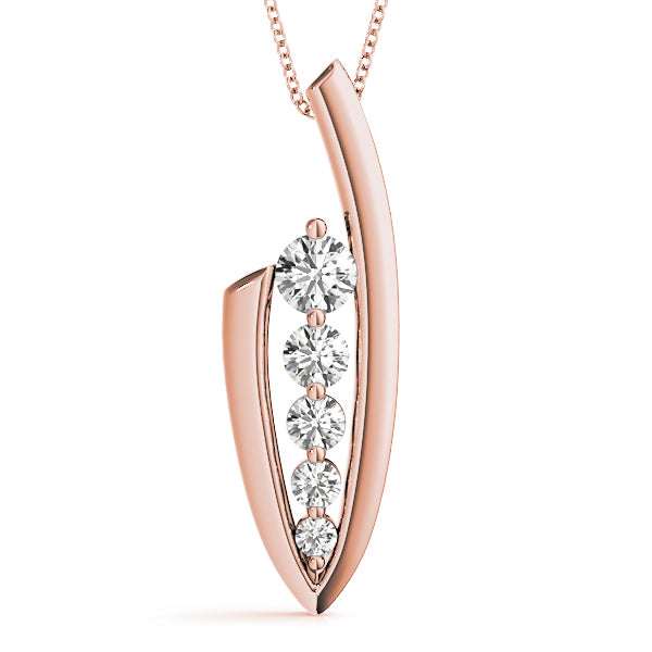 18K Rose Gold Diamond Journey Pendant