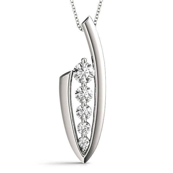 18K White Gold Lab Diamond Journey Pendant