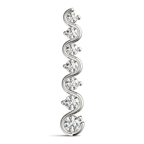 14K White Gold Lab Diamond Journey Pendant