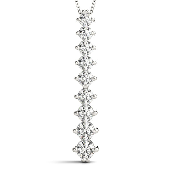 18K White Gold Lab Diamond Journey Pendant 0.33ctw