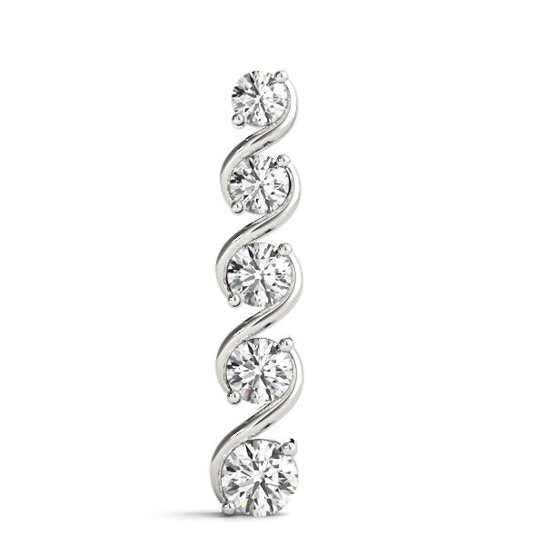 14K White Gold Lab Diamond Journey Pendant