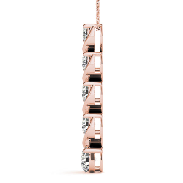 14K Rose Gold Lab Diamond Journey Pendant
