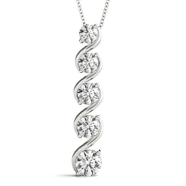 14K Gold Lab Diamond Journey Pendant